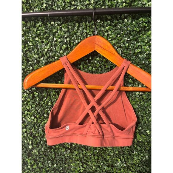Lululemon High Neck Brown Terracotta Sports Bra Size 8 - Picture 3 of 4